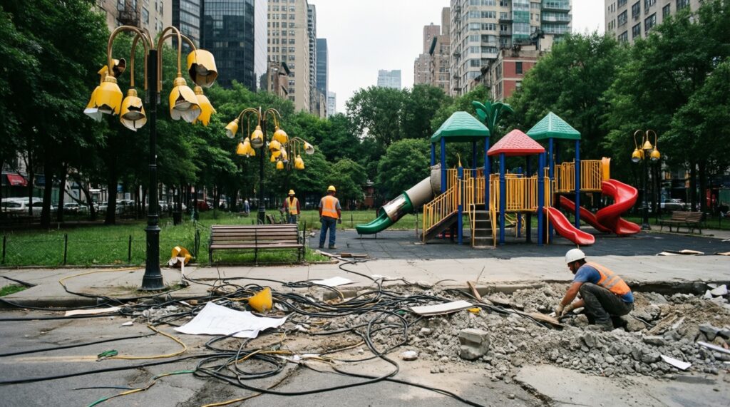 Городская среда: благоустройство дворов, парки, освещение, тротуары - где сделать лучше и почему - иллюстрация